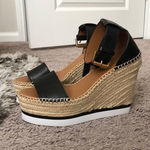 See by Chloe Glyn Leather Platform Wedge
